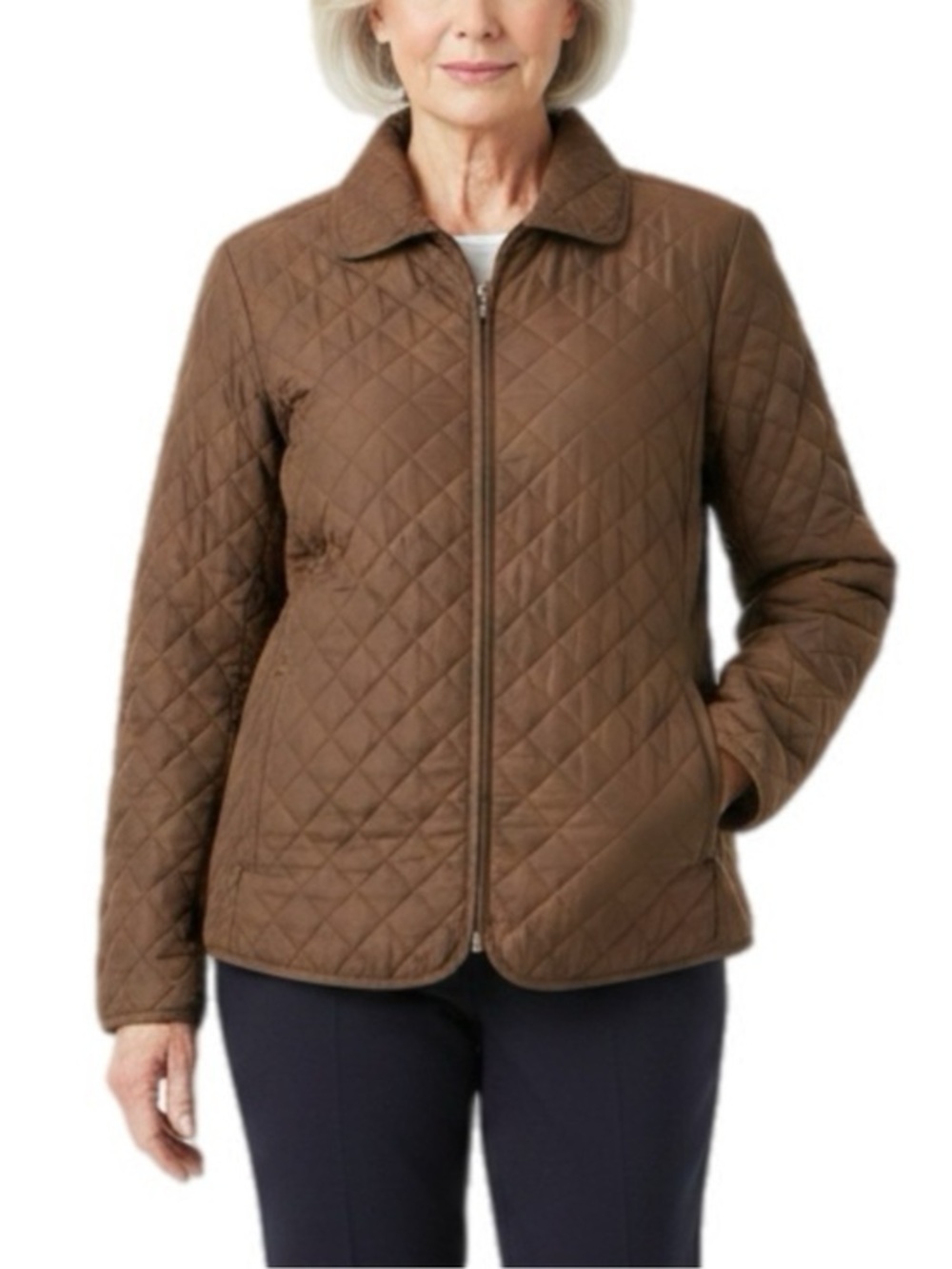 Croft & Barrow Women's Brown Quilted Puffer Jacket